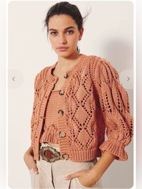 Ba&sh sennay cotton cropped cardigan